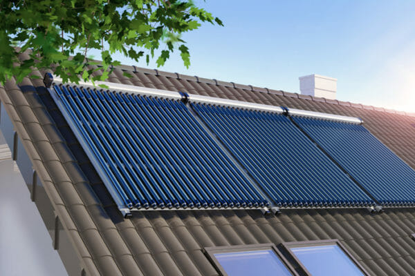 Solar water heater on the roof
